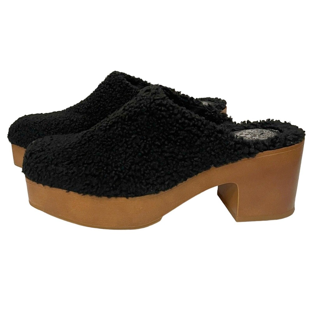 Vince Camuto Black and Brown Mules